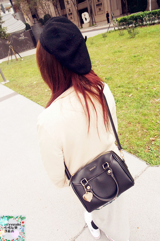 【Robin May愛戀鎖心-蜜糖波士頓包】台灣嚴選質感時尚包,好穿搭,多背法