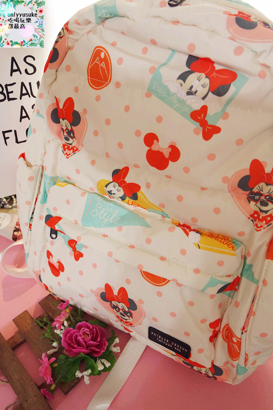 【天藍小舖迪士尼米妮圓點保冷多功能後背包/媽媽包】時尚夢幻親子包推薦