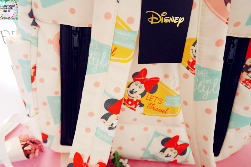 【天藍小舖迪士尼米妮圓點保冷多功能後背包/媽媽包】時尚夢幻親子包推薦