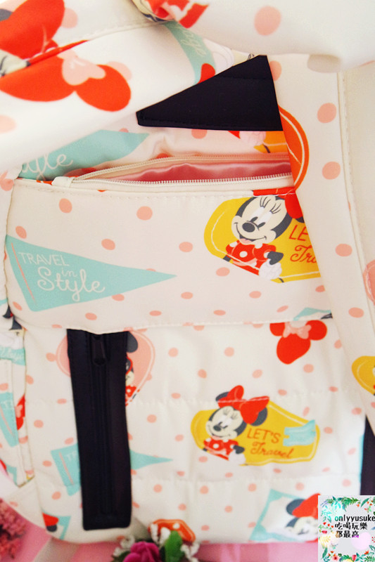 【天藍小舖迪士尼米妮圓點保冷多功能後背包/媽媽包】時尚夢幻親子包推薦