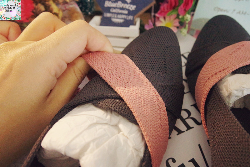 【inooknit交叉帶條樂福鞋】超特別數位針織,柔軟舒適透氣,搶眼拼色時尚