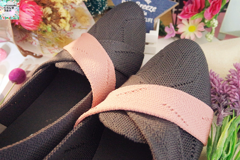 【inooknit交叉帶條樂福鞋】超特別數位針織,柔軟舒適透氣,搶眼拼色時尚