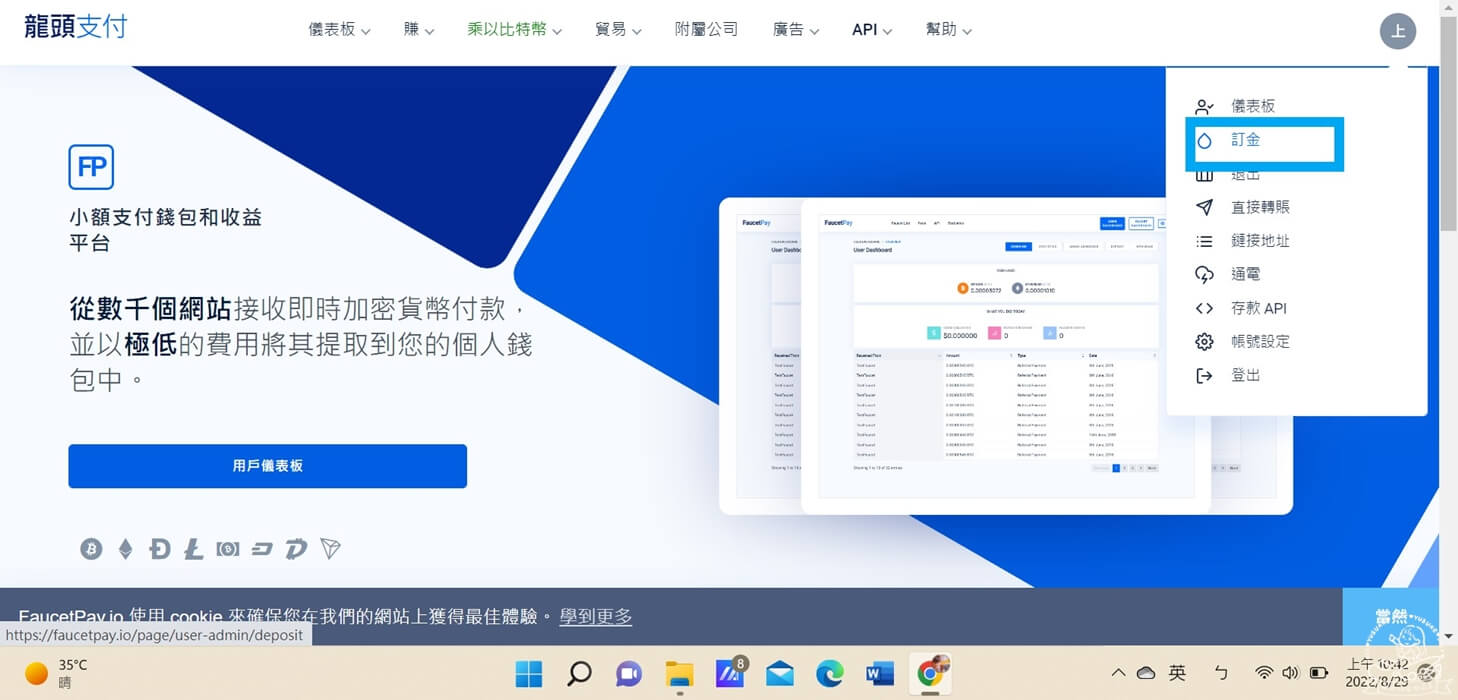 FaucetPay 出金步驟