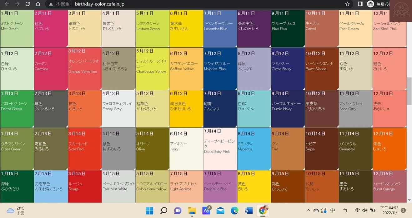 生日鹽顏色查詢