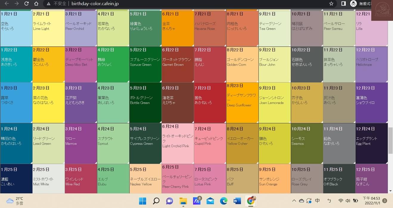生日鹽顏色查詢