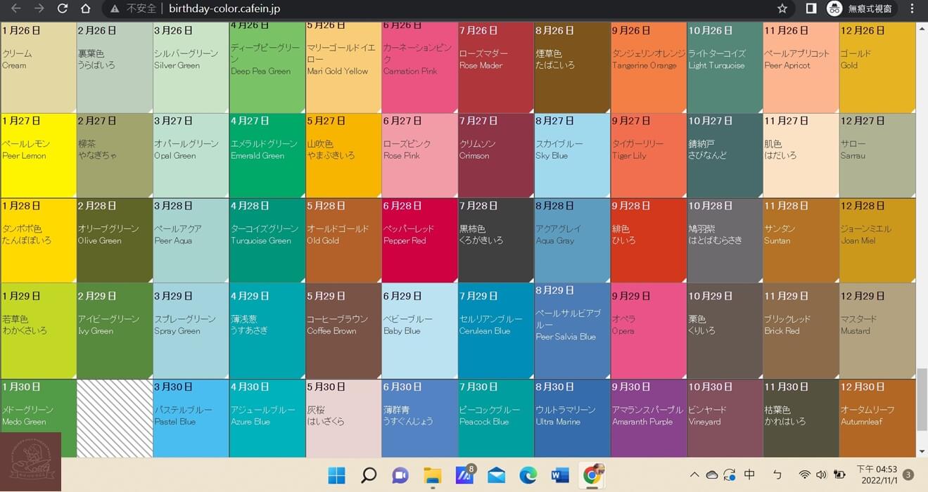生日鹽顏色查詢